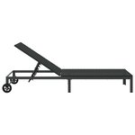 vidaXL Transat 1-personne Noir 206 x 62.5 x 74 cm polyrotin