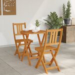 vidaXL Ensemble Bistro Pliable 3 Pièces en Bois Massif d'Acacia
