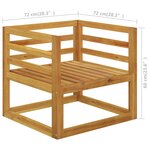 vidaXL Salon de jardin 6 Pièces avec coussin Crème Bois d'acacia solide