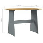 vidaXL Table à manger et banc REINE marron miel gris bois pin solide