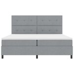 vidaXL Lit à ressorts avec matelas Gris clair 200 x 200 cm tissu