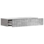 vidaXL Table d'appoint murale Gris béton 87 5 x 34 5 x 17 cm