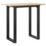 vidaXL Table à manger cadre en O 80x50x75 5cm bois de pin massif fonte
