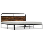 vidaXL Cadre de lit en métal sans matelas chêne fumé 183x213 cm