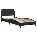 vidaXL Cadre de lit sans matelas Zadar noir 100x200 cm similicuir