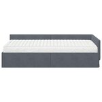 vidaXL Cadre de lit d'angle avec matelas Autre 2 Pièces Gris Velours