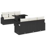 vidaXL Ensemble de canapé de jardin Manuel 7 Pièces Noir 100 x 55 x 73 cm
