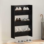 vidaXL Cabinet à chaussures avec étagère Chêne noir 60 x 18 x 90 cm