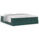 VidaXL Cadre de lit ottoman avec matelas vert foncé 180x200cm velours