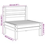 vidaXL Canapés centraux de jardin 2 Pièces gris bois de pin massif