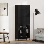 vidaXL Haut Armoire 2 Pièces Chêne artisanal Bois Aggloméré et Verre