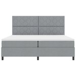 vidaXL Lit ressorts avec matelas et lumière LED  gris clair  200 x 200 cm  tissu