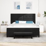 vidaXL Lit à ressorts avec matelas et banc Noir 180x200 cm Tissu