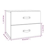 vidaXL Table de chevet murale Blanc 50x36x40 cm