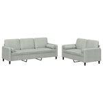 vidaXL Ensemble de canapés 2 Pièces avec coussins gris clair velours