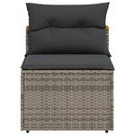 vidaXL Canapés de jardin sans accoudoirs avec coussins 2 Pièces gris