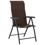 vidaXL Ensemble de 7 repas de jardin en poly rattan marron
