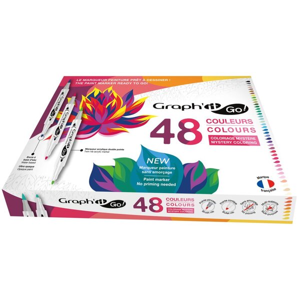 GRAPH'IT GO Set de 48 marqueurs acrylique