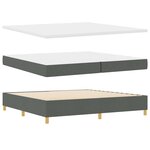 vidaXL Lit à Ressort avec Matelas Gris Foncé 200x200 cm Tissu