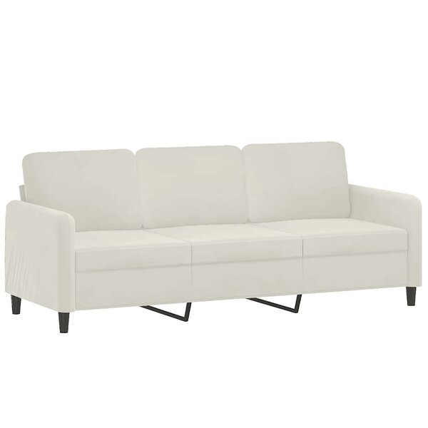 vidaXL Canapé à 3 places Crème 180 cm Velours