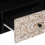 vidaXL Meuble TV Blanc 100 x 33 5 x 46 cm Bois de mangue massif