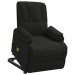 vidaXL Fauteuil de massage noir similicuir daim