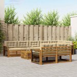vidaXL Ensemble de canapés d'extérieur 9 Pièces Naturel et Beige