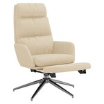 vidaXL Chaise de relaxation avec repose-pied Crème Tissu