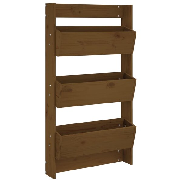 vidaXL Jardinière murale 3 niveaux 60x18 5x110 cm brun miel pin massif