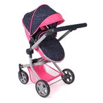 Bayer Chic 2000 595-84 - Poussette pour poupée combinée 2 en 1 Mika Rose bleu marine avec pois