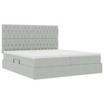 vidaXL Lit de rangement LED avec matelas Gris clair 180 x 200 cm