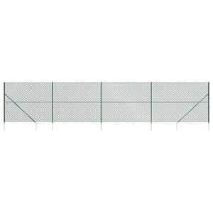vidaXL Clôture à mailles losangées avec piquet d'ancrage vert 1 6x10 m
