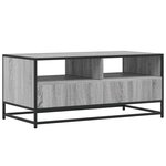 vidaXL Table basse sonoma gris 100x50x45 cm bois d'ingénierie et métal