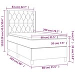 vidaXL Sommier à lattes de lit matelas et LED Taupe 80x200cm Tissu