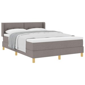 vidaXL Lit à Ressorts avec matelas Taupe 160 x 200 cm tissu