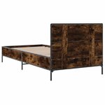vidaXL Cadre de lit avec tête de lit Chêne fumé 80 x 200 cm