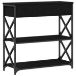 Table Console vidaXL Noir Chêne 75x28x75 cm Bois d'ingénierie et Acier