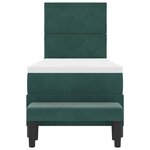 vidaXL Lit à ressorts avec matelas Vert foncé 80 x 200 cm Velours