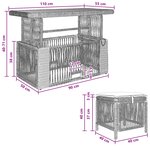 vidaXL Ensemble de salle à manger pour jardin 4 Pièces Gris et Gris foncé