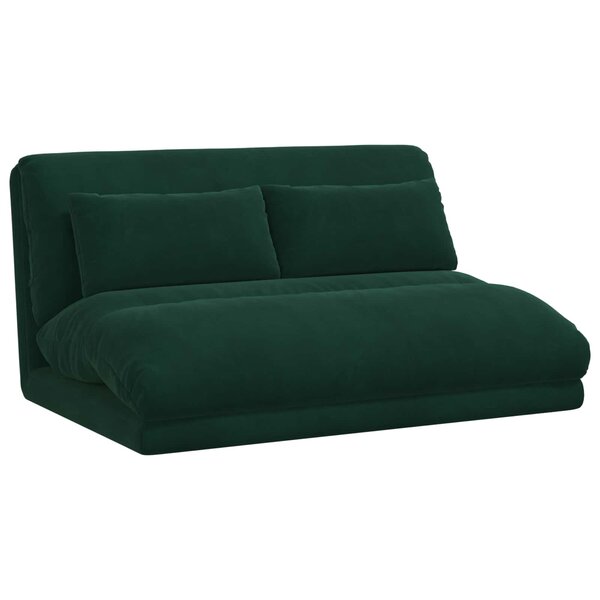 vidaXL Fauteuil de sol ajustable Vert foncé Velours