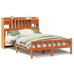 vidaXL Lit bibliothèque sans matelas cire marron 160x200 cm pin massif