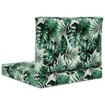 vidaXL Coussin de canapé d'extérieur 2 Pièces Motif feuille Polyester