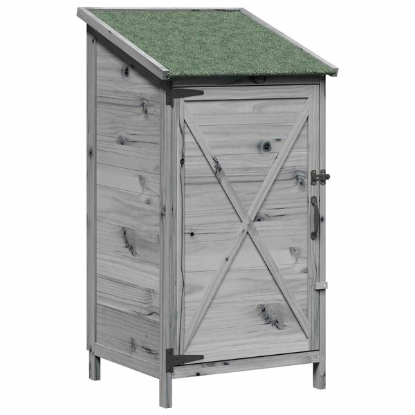 vidaXL Abri de jardin Gris 59 5 x 56 x 113 5 cm Bois d'ingénierie