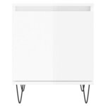 vidaXL Table de chevet blanc brillant 40x30x50 cm bois d’ingénierie