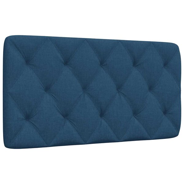 vidaXL Coussin de tête de lit bleu 100 cm tissu