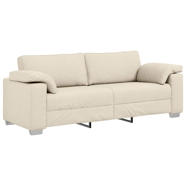 vidaXL Canapé Beige 219 x 80 x 82 cm Tissu en lin mélangé