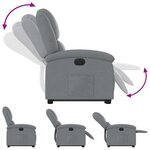 vidaXL Fauteuil inclinable électrique gris clair tissu