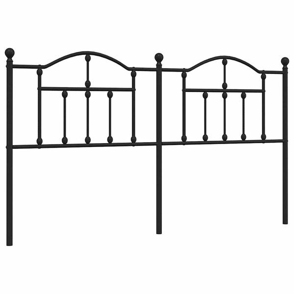 vidaXL Tête de lit de remplacement métal noir 160 cm
