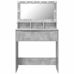 vidaXL Tables de maquillage pour chambre Gris béton 80 x 39 6 x 135 cm