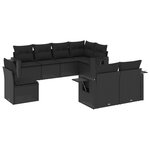 vidaXL Salon de jardin 8 Pièces avec coussins noir résine tressée